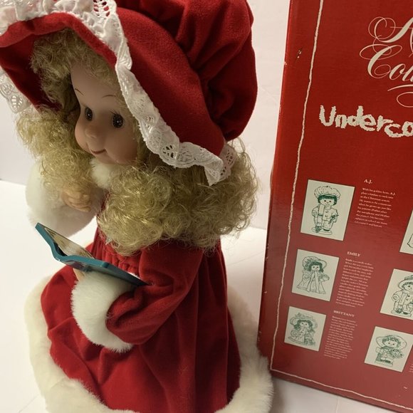 Santa’s Best Undercover Kids Animated 14” Girl 1993 Christmas Motionet Red Dress - Picture 3 of 9